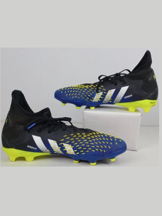 Adidas‎ Mens 11 Predator Demonskin Neon Green Blue Black Football Soccer Cleats main image 7